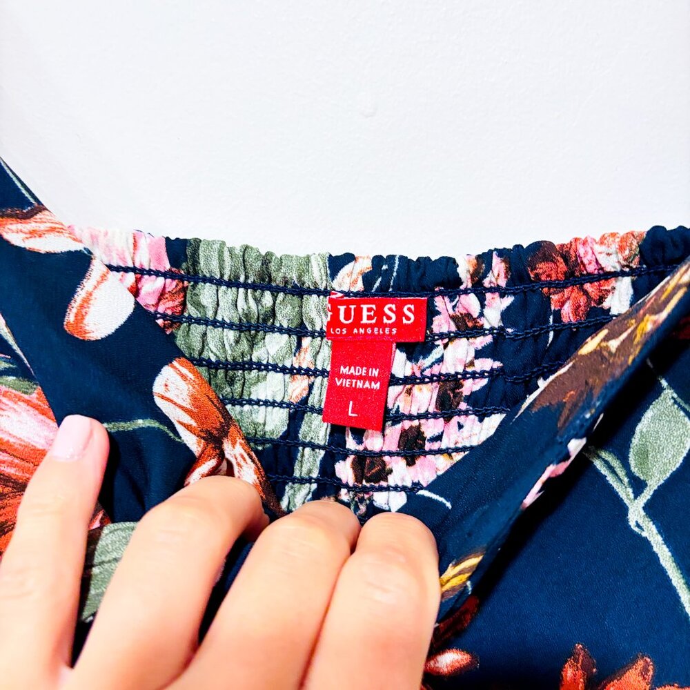 GUESS – Navy floral print camisole top‎ | Lightweight | Large * - Picture 6 of 8